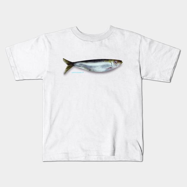 Sardine Fish Kids T-Shirt by julianamotzko